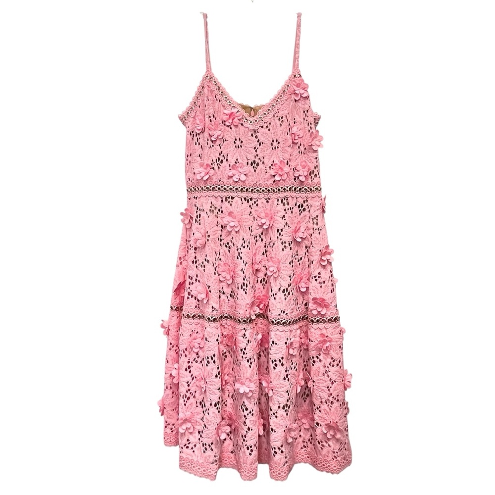 Michael Michael Kors Carnation Pink Floral Applique Lace Dress Size 4